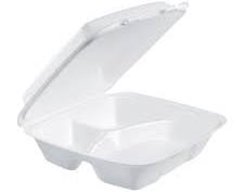 9" 3 Compartment Foam Container (200 sets) case
